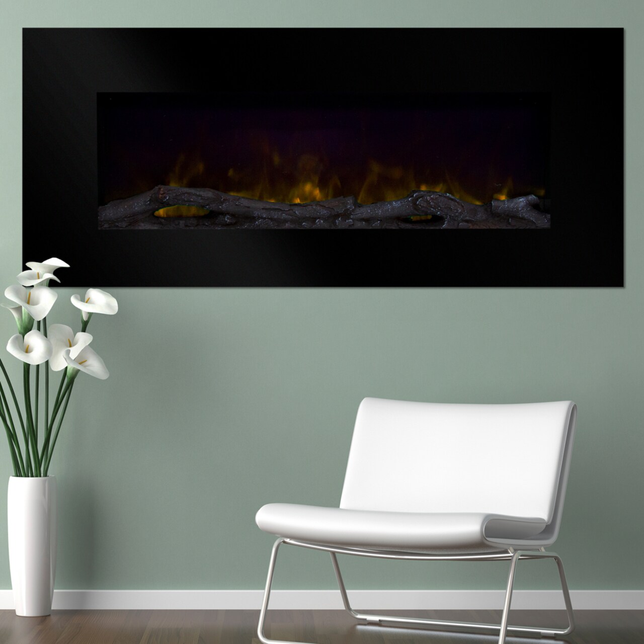 Northwest 50 Inch Color Changing Led Black Fireplace With Remote